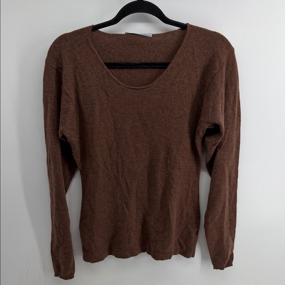 Allude 100% cashmere scoop neck pullover knit sweater sz L